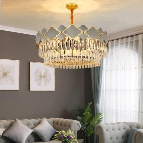 Modern Luxury Crystal Led Pendant Lights Lustre Bedroom Living Dining Room Villa Indoor Lighting Deco Lamp Hanging Light Fixture