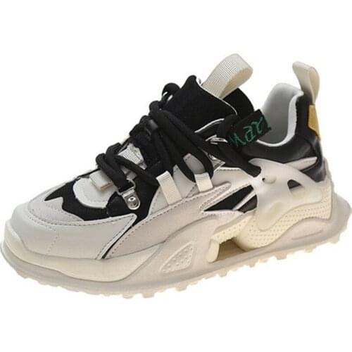 2021 New Women Sneakers Lace Up Thick Bottom Shoes Women Fashion Cool Autumn Spring Shoes Women Footwear Size 35-40