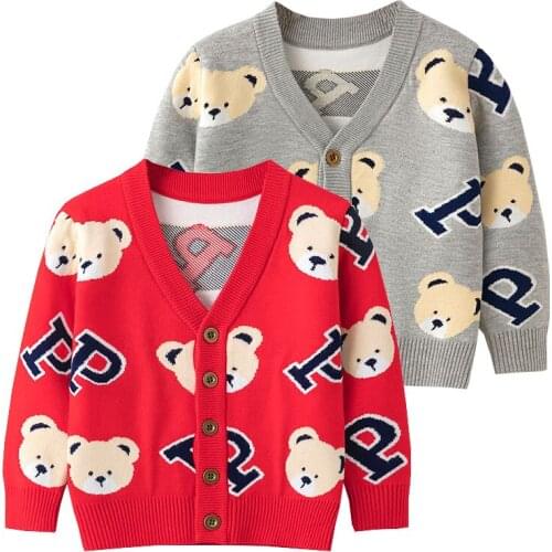Cute Bear Toddler Girl Winter Clothes Cotton Blend Childrens Sweaters Autumn Fall Knitted Wear Kids Clothes