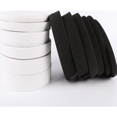 1 Roll of Black and White Elastic Band 40m Flat Nylon Rubber Band for Household Clothing Accessories Sewing Supplies 15-40mm