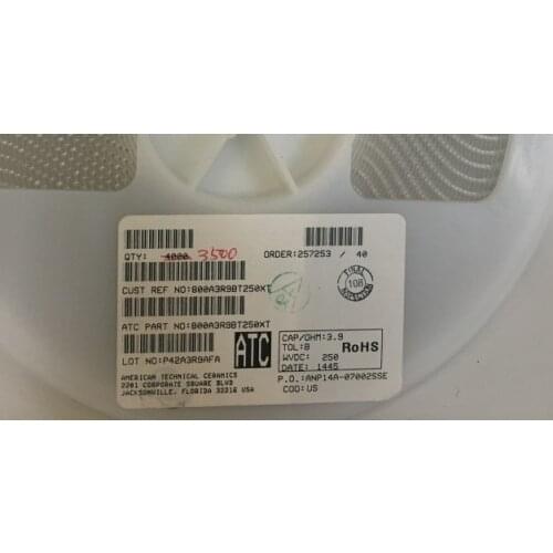 800A3R9BT250XT Chip high frequency capacitor ATC O505 0.5x0.5 3.3PF 250V