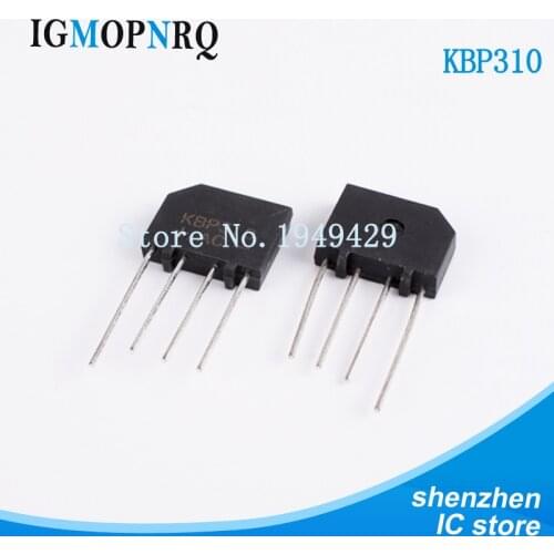 10PCS/Lot KBP310 KBP310GL 3A ZIP 1000V Bridge Rectifier New Wholesale Electronic
