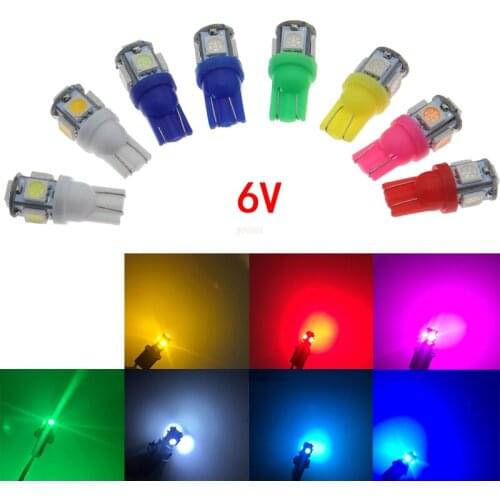 10PCS T10 5050 5 SMD SMD 194 168 W5W 3V 6V 8VDC 5 LED Light Bulb Clearance Light Wedge Lamp Car Styling