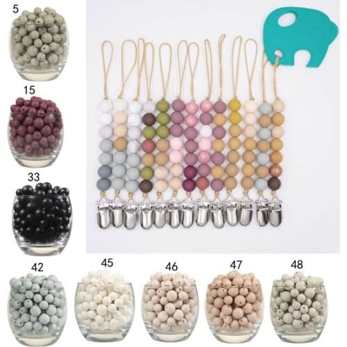 20 PCS Silicone Beads 20 Pcs Food Grade Silicone 12/15MM Nursing Silicone Teething Bead In Baby Teethers Necklace DIY