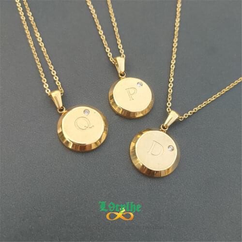 26pcs/Set Capital Letter Neckace Women Men Jewelry Stainless Steel Alphabet Initial Necklace Gold Collier Femme Best Friend Gift