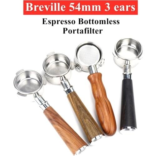 54MM Bottomless Portafilter with 3 Ears for Breville 8 Series Coffee Machines Naked Espresso Portafilter Drop Shipping Available