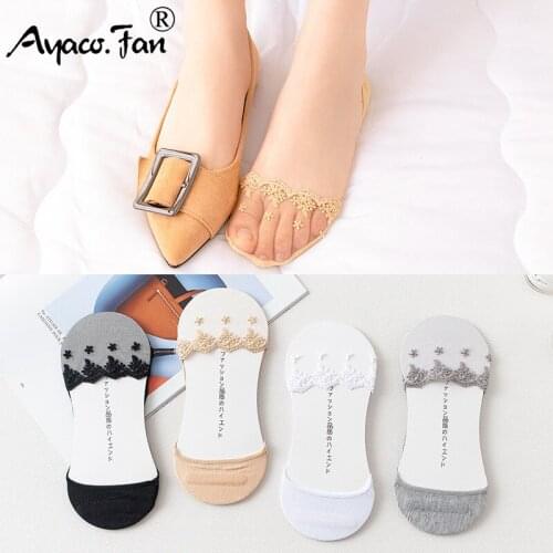 8 Pieces=4 Pairs/ Lot Transparent Short Lace Socks Women Summer New Boat Socks Slippers Female Soft Low Invisible Socks