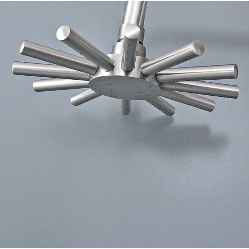 Bathroom Accessory 7.7" Inch Brushed Nickel Brass Water Saving Sunflower Shape Top Rain Shower Head Bathroom Fitting ash270