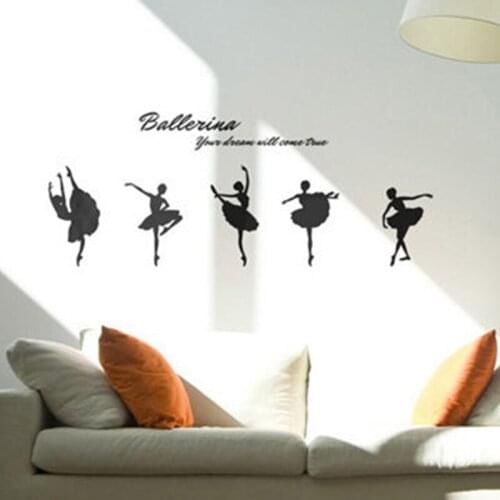 Large size free shipping beautiful ballet dancers vinyl wall decal stickers,dancing ballet girls art mural wall decals stickers
