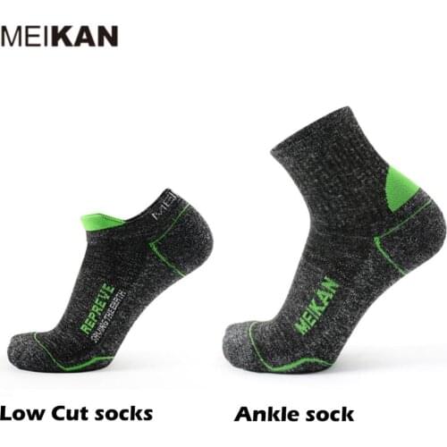 MEIKAN Brand 2 Pair Profession Low Cut Jogging Sock Wicking Sweat Quick Dry Ankle Sport Socks For Gym Fitness Tennis Marathon