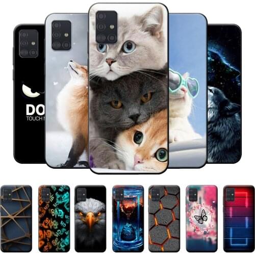 For Samsung Galaxy A71 5G Case Silicone Phone Cover For Samsung A71 5G Case A716B Soft TPU Cute Cat Case For Samsung A71 5G 6.7"