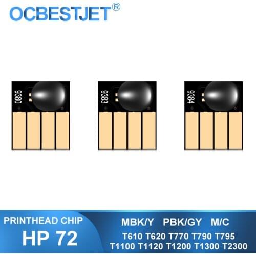 For HP 72 Printhead Chip C9380A C9383A C9384A For HP DesignJet T610 T620 T770 T790 T795 T1100 T1120 T1200 T1300 T2300 Print Head