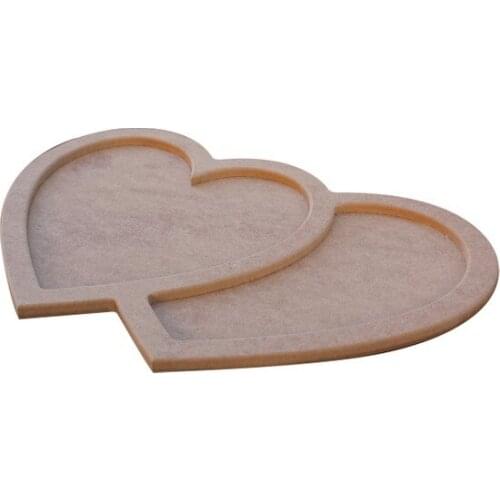 Tp19 Wood Two Heart Tray paintable decorative objects декоративные предметы под роспись