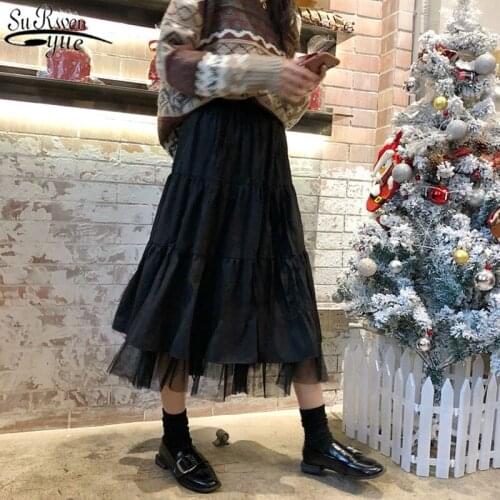 Long Skirts For Womens Skirts Harajuku Korean Style White Black Maxi Skirt For Teenagers High Waist Skirt School Skirts 12819