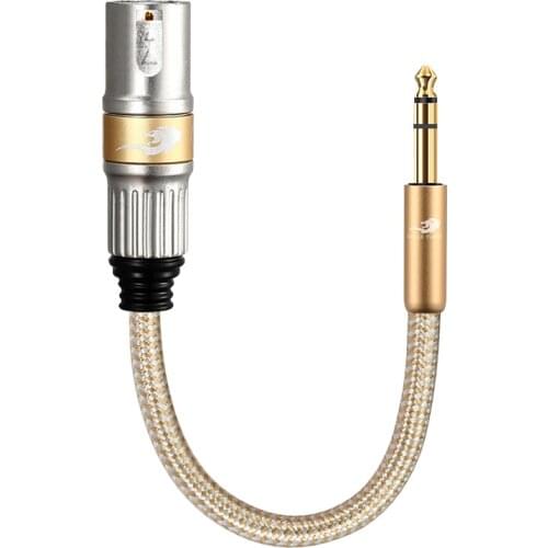 HIFI Audio Cable Stereo 6.35mm 1/4" to XLR 3 Pin for Mixing Console Amplifier Soundbox 6.5mm to XLR Conversion Line 20cm
