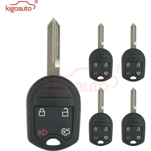 Kigoauto 5pcs Remote key shell case 4 button FO38 blade 164-R8073 for Ford Edge Escape Fusion Mustang 2007 2008 2009 2010 2011