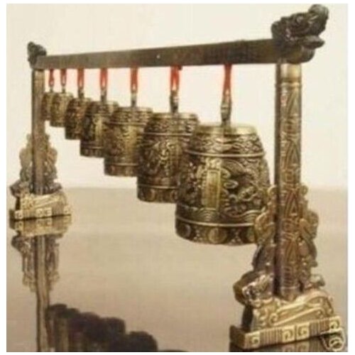 Chinese Percussion Instrument Copper dragon Bell-Hammer Vintage Silver old copper wholesale Cheap Tibetan silver statue