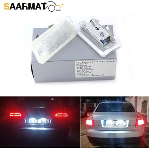 2Pcs Canbus auto light led license plate light tail light car styling fit for Audi A3 8P A4 B6 B7 A5 A6 4F Q7 car accessories