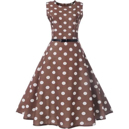 Summer Dress Women Sleeveless Floral Print Vintage Dress Retro 50s 60s Robe Rockabilly Swing Pinup Vestidos Tunic Plus Size