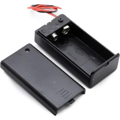 MasterFire 20pcs/lot High Quality 1 X 9V 6F22 Battery Storage Case Plastic Box Holder with Wire Lead ON/OFF Switch Cover