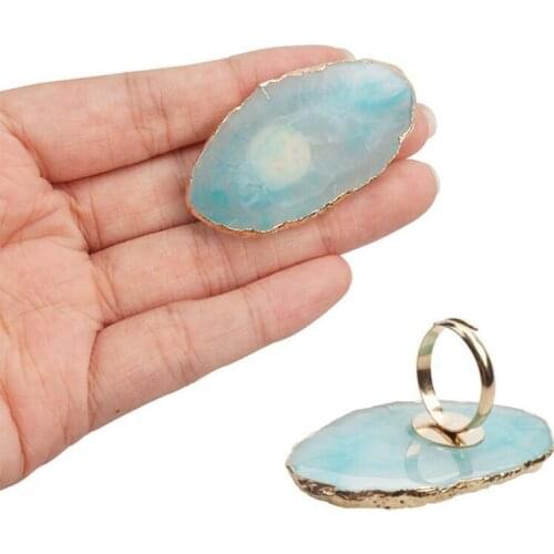 Natural Resin Agate Crystal resin ring palette Nail Color with Phnom penh color palette Foundation Mixing Nail Art Tools Color