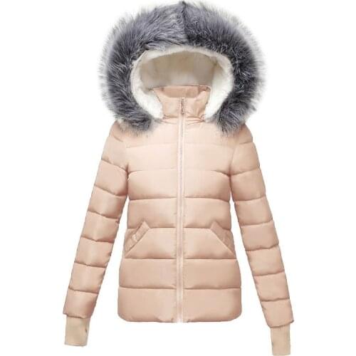 2021 New Parkas Female Fur collar Winter Coat Women Thick Cotton Winter Jacket Women Fashion Outwear Parkas for Women slim Coat