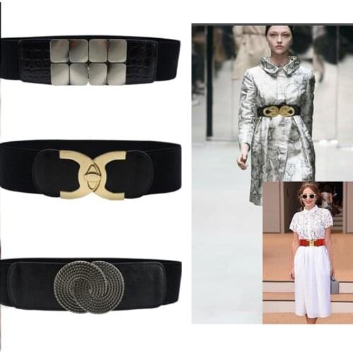 New Ladies Leather Cummerbunds Party Wide Belt Style Vest Thickened Elastic Waistband Womens Cummerbund Belts For Women