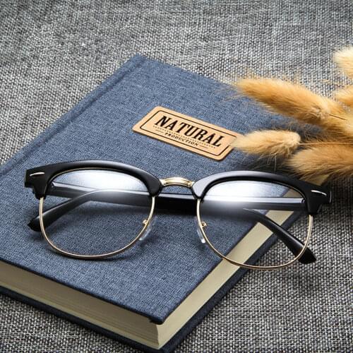 Classic Metal Frame Glasses Women Retro Anti Blue Light Glasses Frame Men Round Eyeglasses Monturas De Lentes Mujer