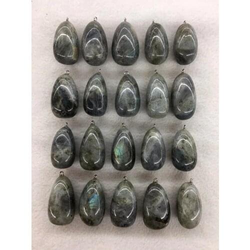Wholesale 5pcs/pack Polished Labradorite Gem Stone Bead Pendant,Natural Howlite,Sodalite Pendant Jewelry Necklace 30-45mm
