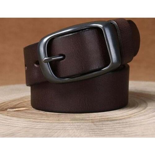 Personalized Fashion Ltalian Pure Cowhide Belt Mens Leather Pin Buckle Retro Fashion Trend Jeans Belt