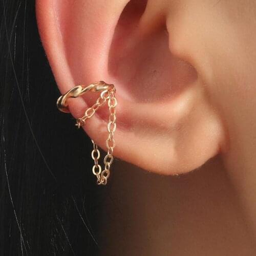 Woven Twist Ear Clip Earrings Without Holes Tassel Earrings For Women Earing Jewelry Fake Earring Single Ear Bone Clip Earings