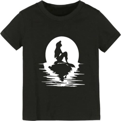 Mermaid princess Print Kids tshirt Boy Girl shirt Children Toddler Clothes Funny Street Top Tees CZ-168