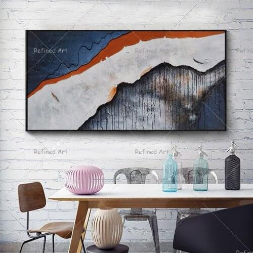 Hand-Painted Abstract Canvas Oil Painting Living Room Decoration Art Modern Minimalist Large Porch Light Luxury Custom Mural