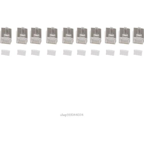 10Pcs RJ45 Network Connector CAT6 Modular Plugs Shielded Version With Loading Bar F19 21 Dropship
