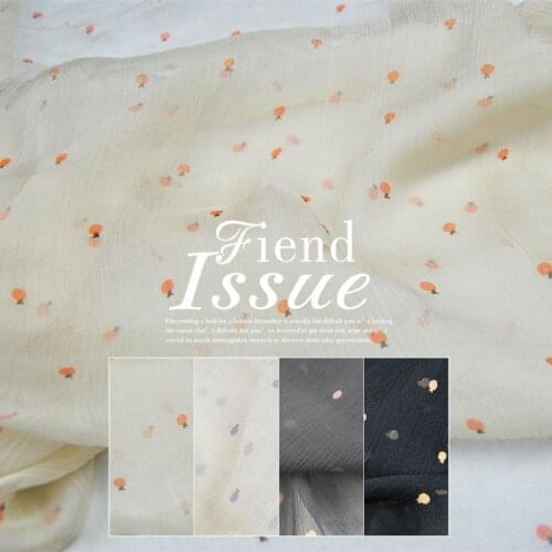 Silk Georgette Chiffon Fabric Dress 4-Color Flower Super Beautiful 100% Pleated Thin Skirt Scarf DIY Patchwork Tissue
