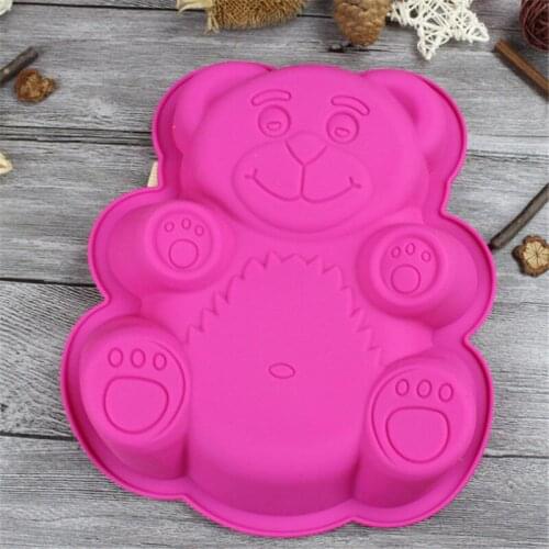 15*17cm 3D Big Size Lovely Cute Bear Silicone Cake Molds Baking Kitchen DIY Tools High Quality Silicone Cake Moulds Makers