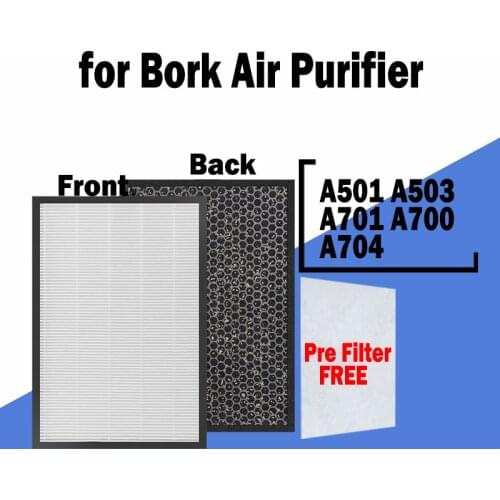 Replacement air filter and Activated Carbon Filter for Bork A501,A503,A701,A700,A800,A704 Air Purifier