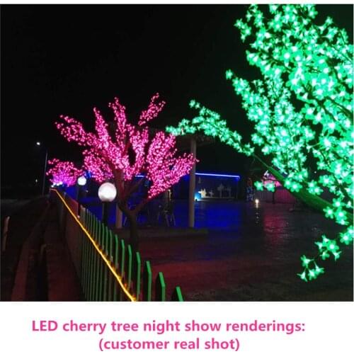 Rainproof outdoor led christmas tree cherry tree lights led bulbs 1.5m-3.0m height 110/220VAC seven colors for outdoor decoratio