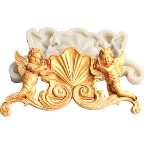 Embossed Angel Silicone Mold for Fondant Cake Decor, Cupcakes, Sugarcraft, Cookies, Candies, Cards and Clay Bakeware Tools