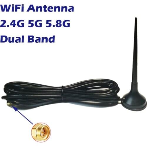 WiFi Antenna Dual Band 3dbi OMNI Aerial Magnetic Base 3meter cable for Access Point Mini PCI Card Repeater Modem router extender