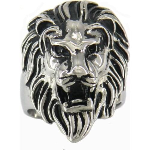 FANSSTEEL Stainless Steel Jewelry Lion King Leo Animal Ring FSR09W18