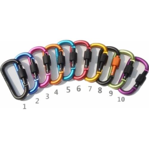 1Pc Outdoor Screw Lock Buckle D-Shaped Carabiner Hook Keyring Clip Camping Kits Sports Rope Buckle ISP Not for clambing