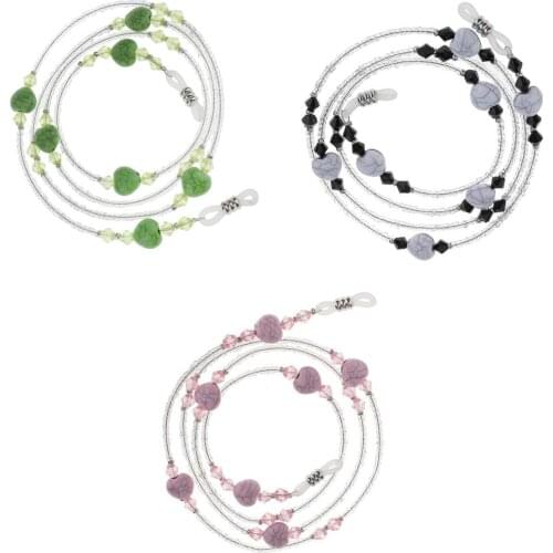 3xColorful Beads Beaded Eyeglass Chain Sunglass Lanyard Strap Neck Cord