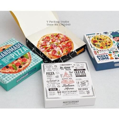 6/8INCH Pizza BOXES Takeaway fast Food PIZZA Cake Lunch Box Packing Paper Box 100pcs/lot Free shipping
