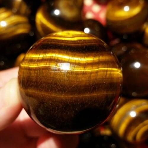 85-90g1pcs Natural Tiger’s Eye Quartz Crystal Sphere Ball Healing