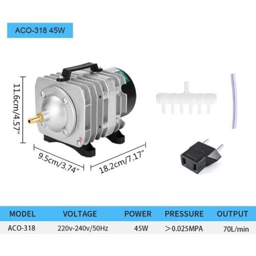 Aquarium Fish Tank High Flow AC Electromagnetic Air Compressor Pond Oxygen Pump L69B