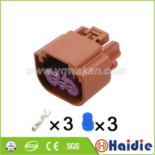 Free shipping 5sets 3pin auto wiring harness connector cable waterproof plug connector
