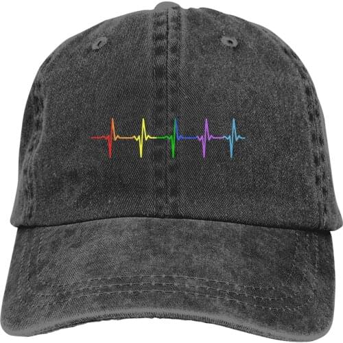 Rainbow Pulse Hearbeat The Baseball Cap Peaked capt Sport Unisex Outdoor Custom LGBT transgender Hats
