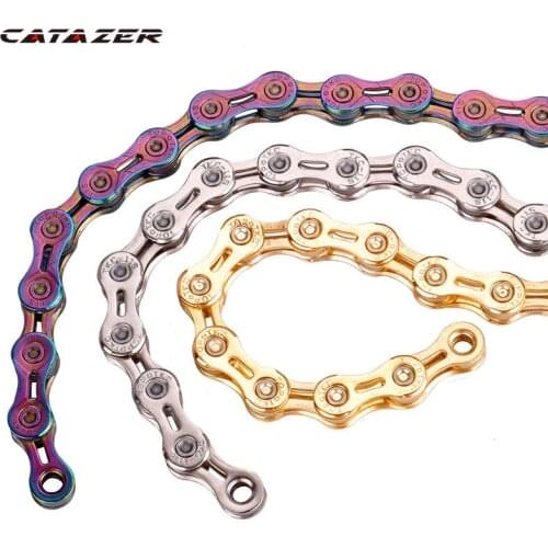 Bicycle Chain 9/10/11 Speed With Connector Master links Hollow Mtb Bike Chain Gold Radiant Optional Plier