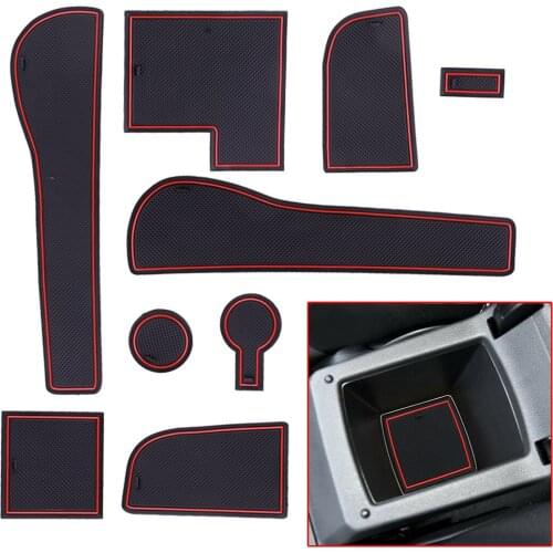 CITALL 9Pcs Gate Slot Mat Non-slip Cup Holder Pad Fit For VW Golf 7 MK VII R GTI 2013-2015 2016 2017 2018 2019 Left Hand Drive